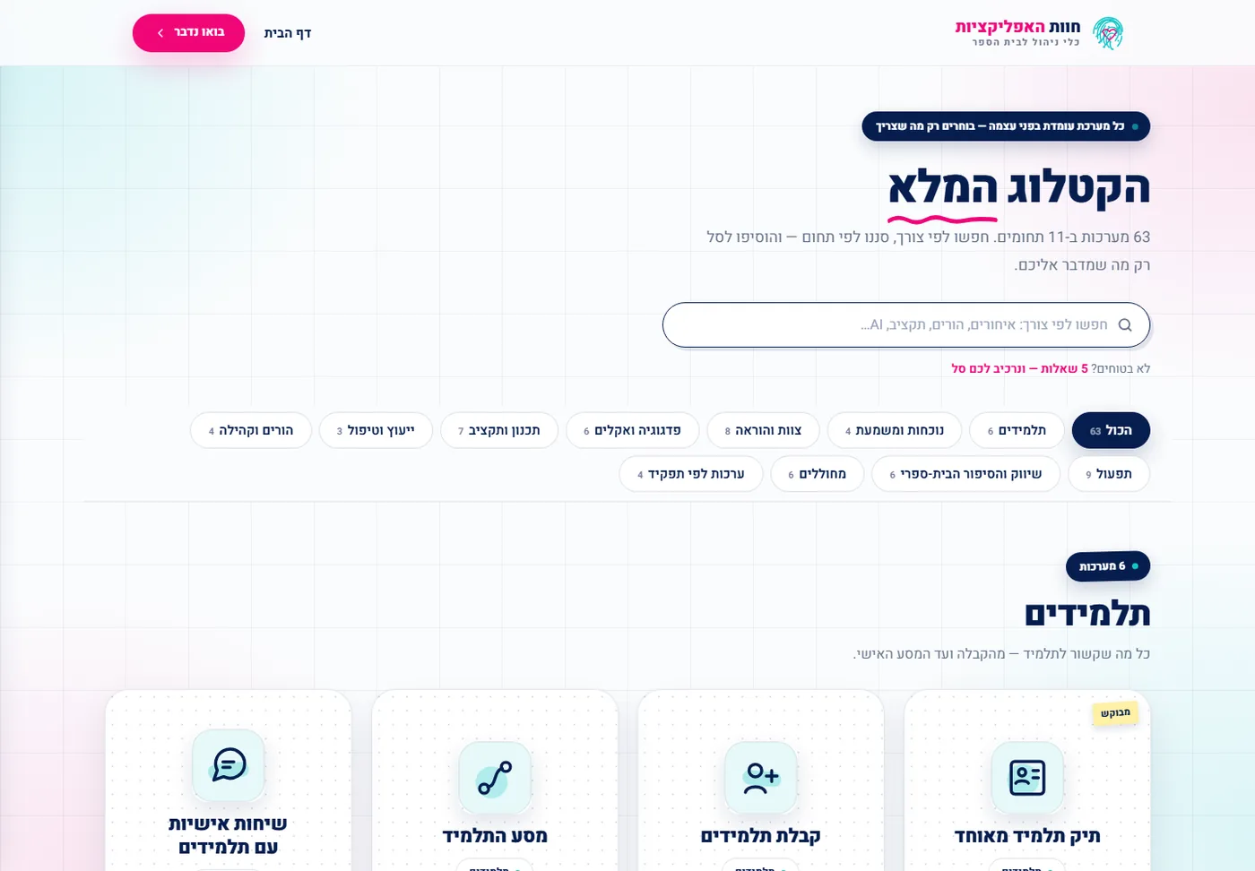 כל המערכות במקום אחד